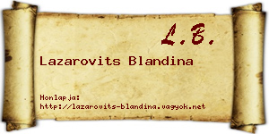Lazarovits Blandina névjegykártya